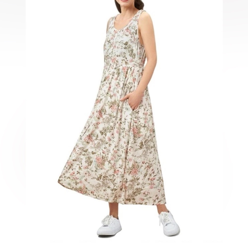 Frye L Garden Girl floral button down pockets Floral Maxi Dress